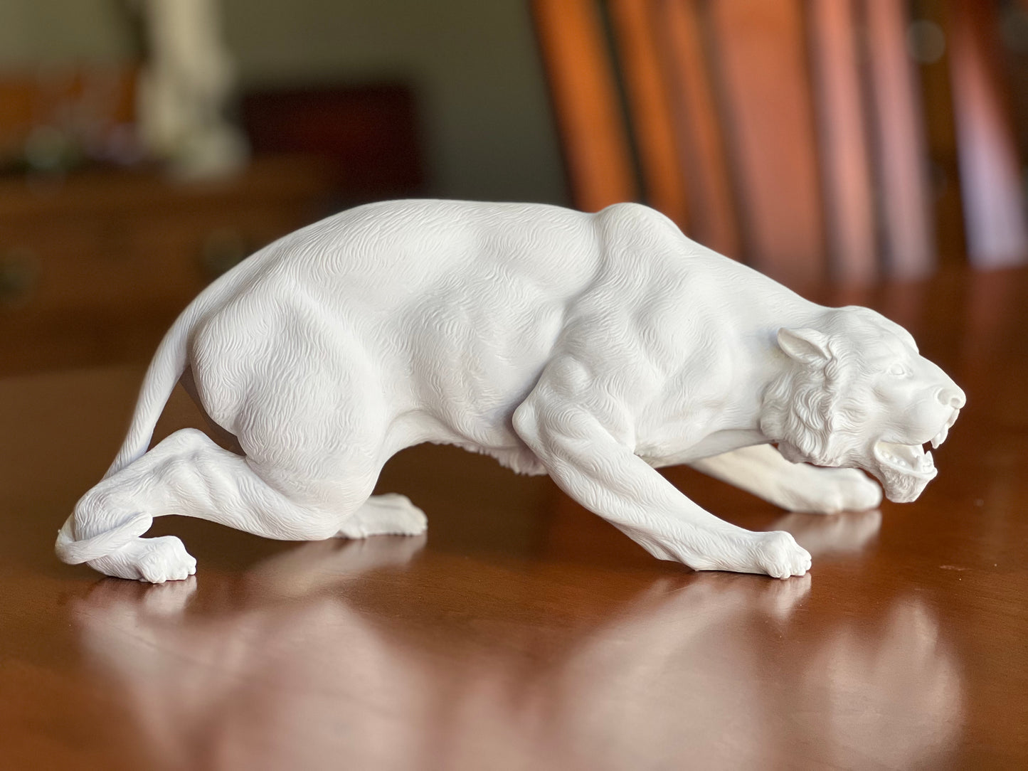 Crouching Panther Marble Statue | Eleganza