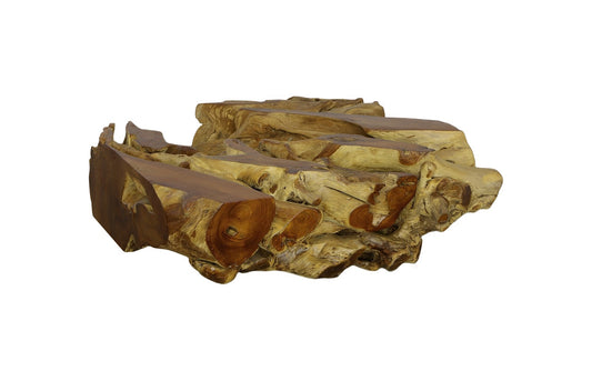 Sleek Natural Teak Root Coffee Table | Eleganza