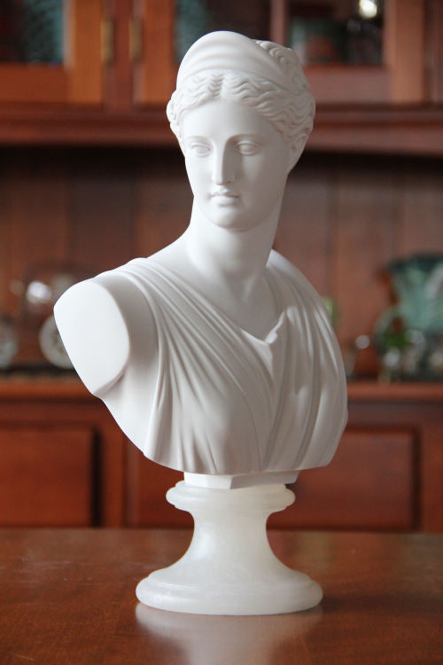 Diana Bust 13" High in Italian Marble | Eleganza