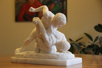 Greek Wrestlers Marble Statue Museum Replica | Eleganza