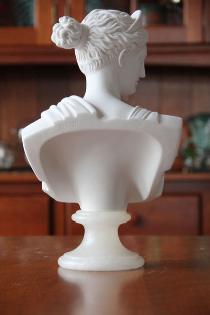 Diana Bust 13" High in Italian Marble | Eleganza