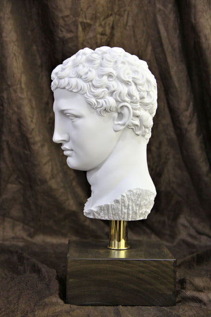 Head of Olympia Hermes on Base Bust Statue | Eleganza