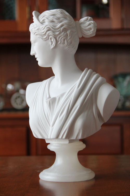 Diana Bust 13" High in Italian Marble | Eleganza