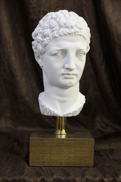 Head of Olympia Hermes on Base Bust Statue | Eleganza