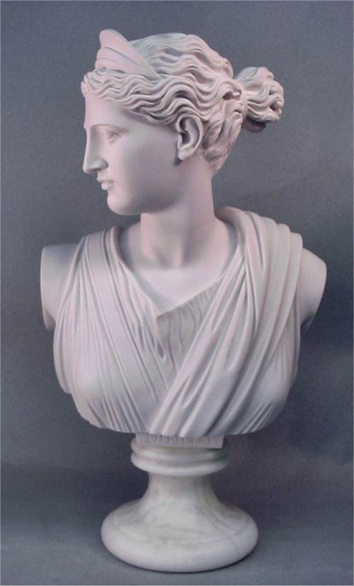 Diana Bust 21.5" High in Italian Marble | Eleganza